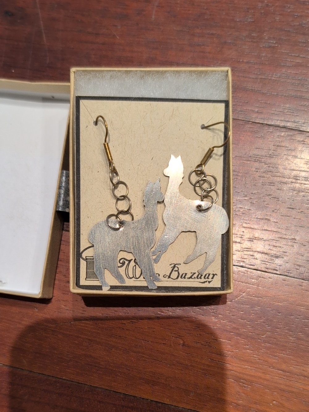 Handmade Alpaca Llama Metal Earrings